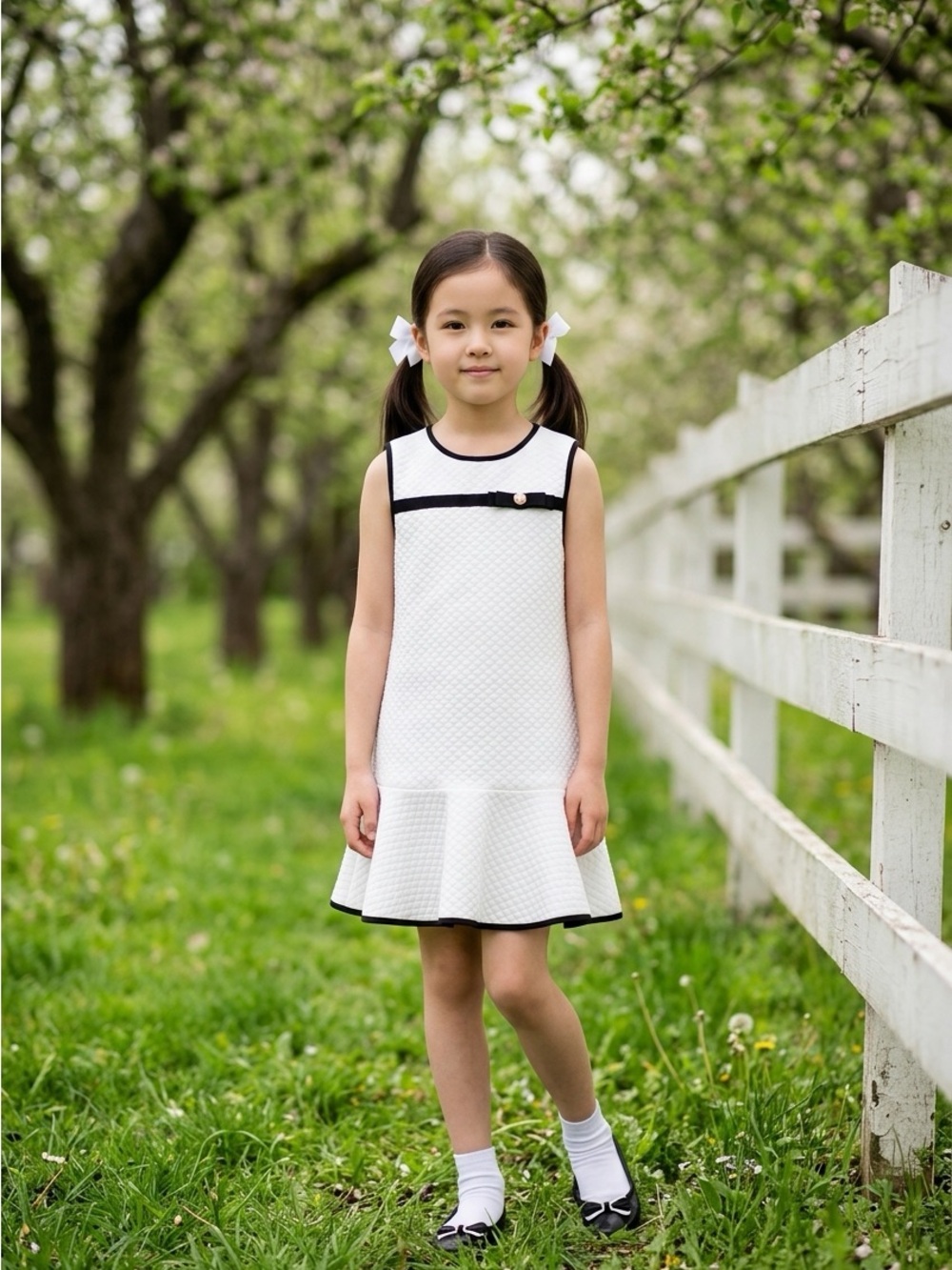 Richie House Girls Party Dress  Size White 10/11